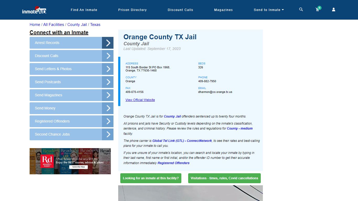 Orange County TX Jail - Inmate Locator - Orange, TX